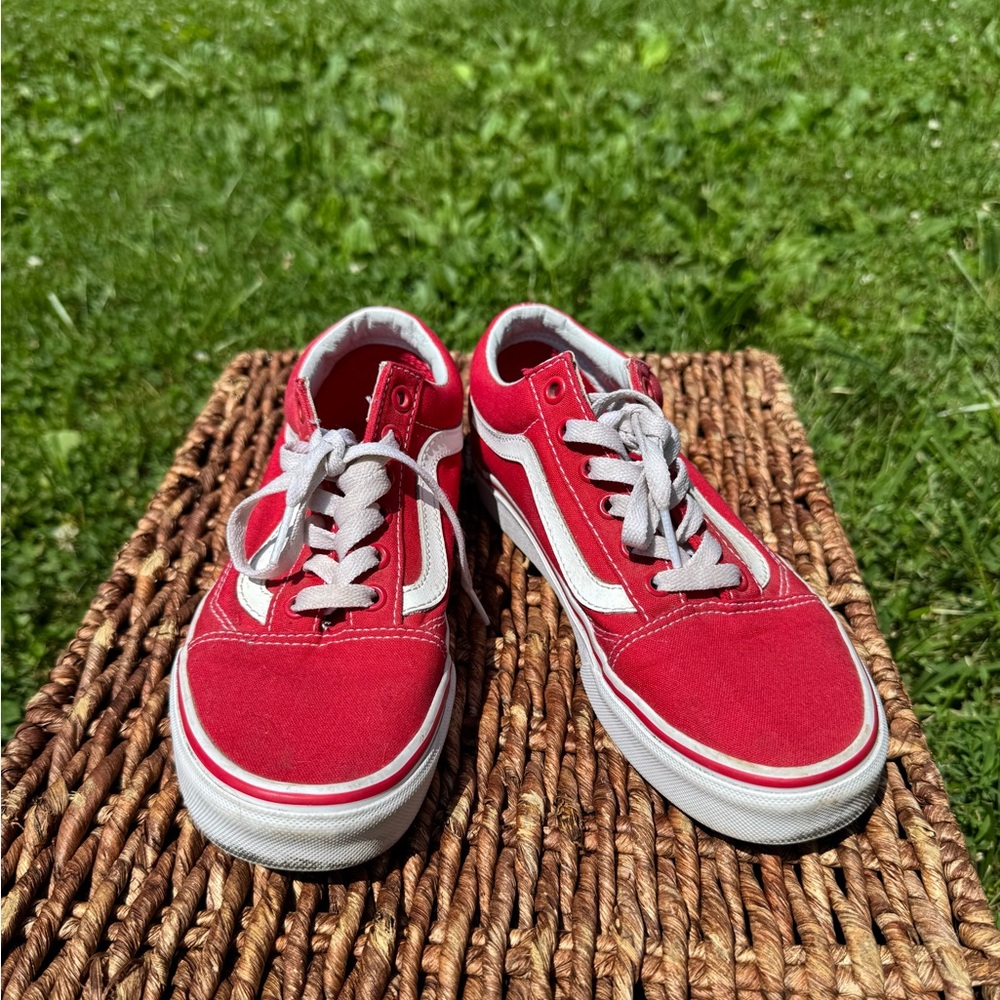 Vans Red & White Women’s Shoes - Picture 6 of 7